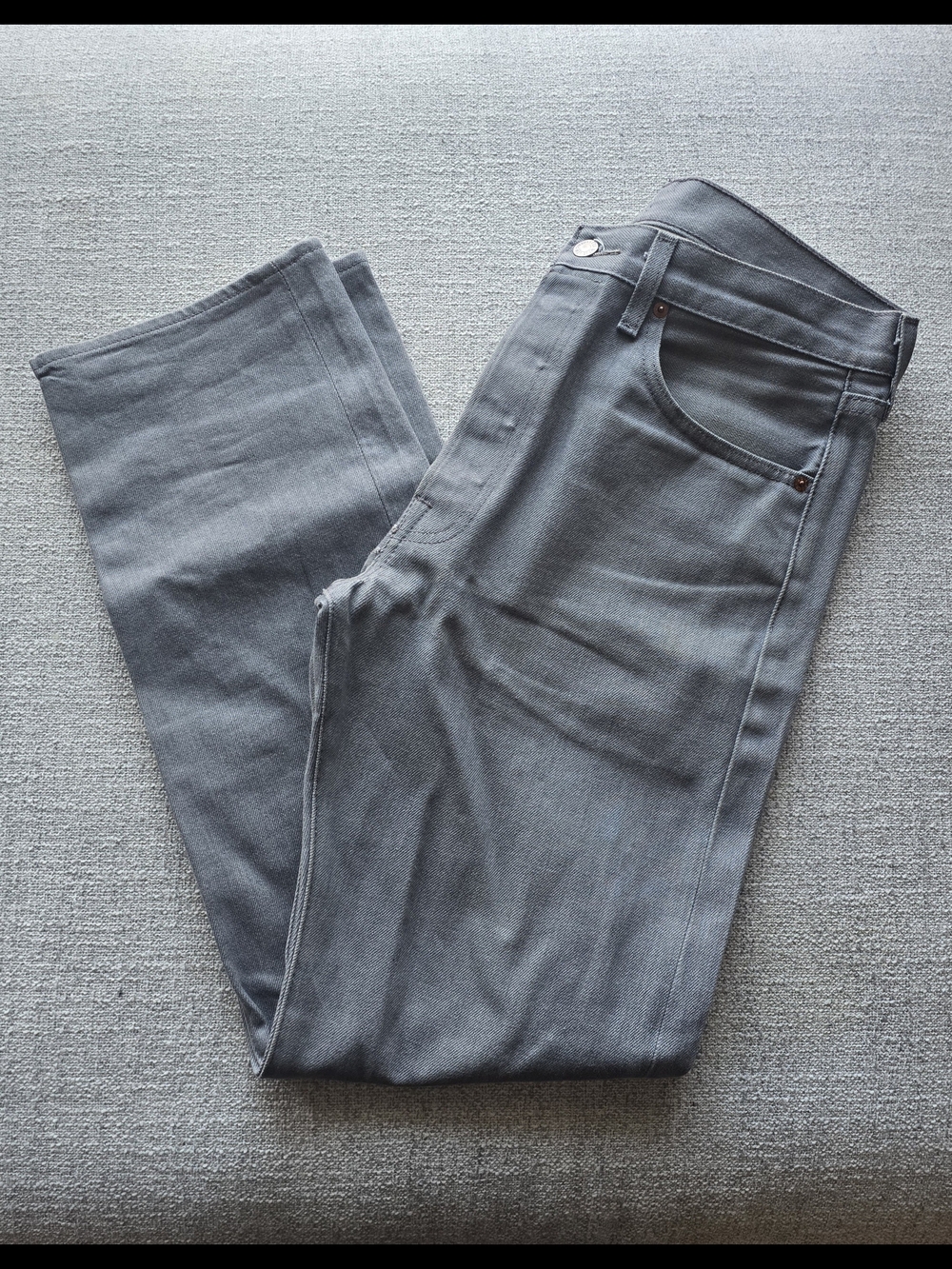 Original Mens 32x32 Levi's 501 Shrink To Fit Gray Jeans - Picture 2 of 2